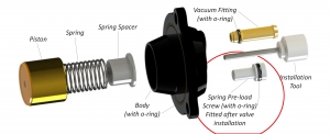 DV+ screw for spring pre-load adjustment